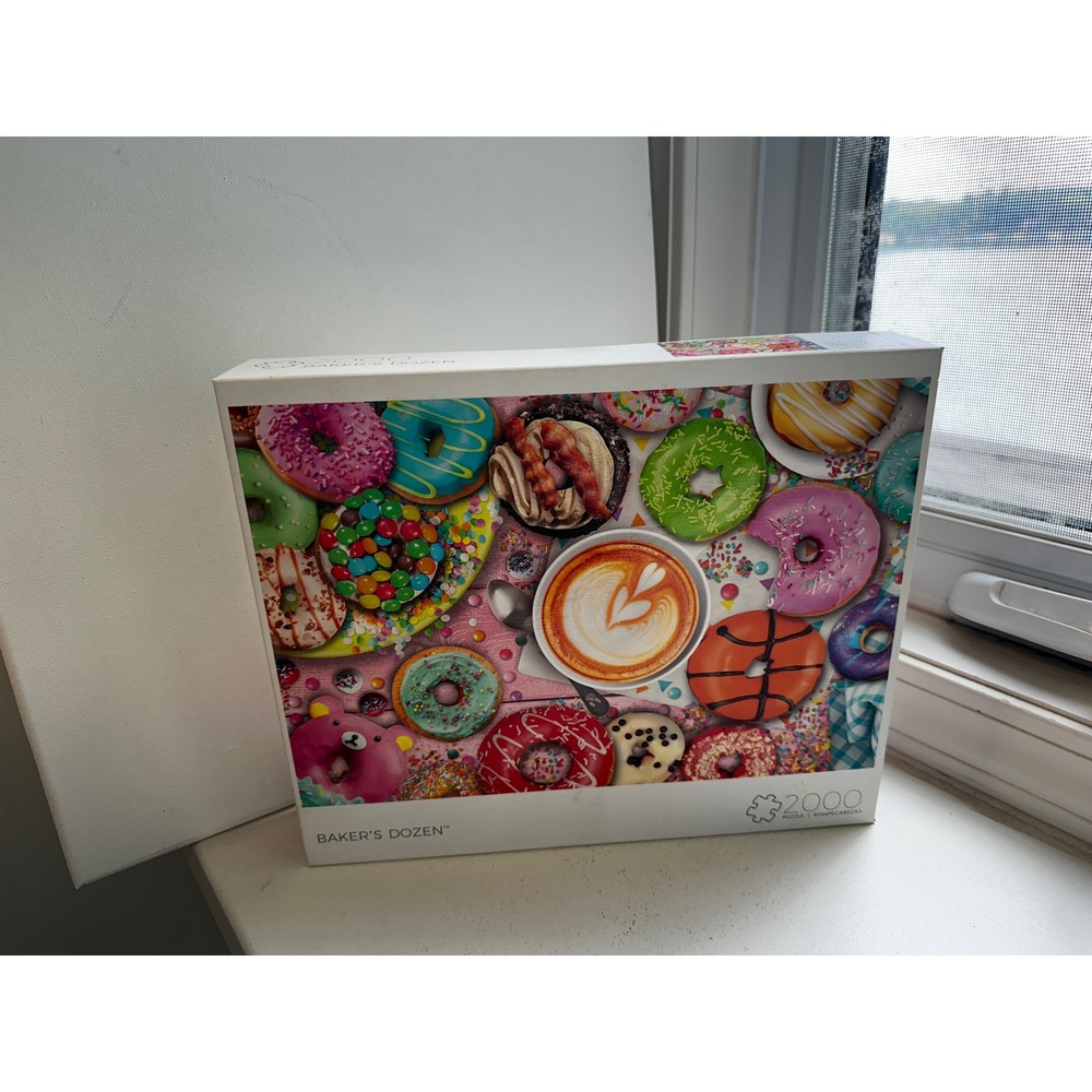 Buffalo Games Baker's Dozen 2000 Piece Jigsaw Puzzle Donuts Coffee Collage